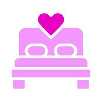 säng ikon fast rosa stil valentine illustration vektor element och symbol perfekt.