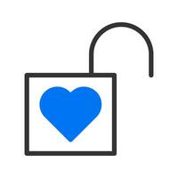 Vorhängeschloss-Symbol Duotune Blue Valentine Illustration Vektorelement und Symbol perfekt. vektor