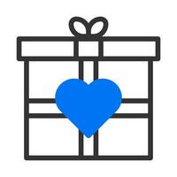 Geschenk-Symbol Duotune blau Valentinstag Illustration Vektorelement und Symbol perfekt. vektor