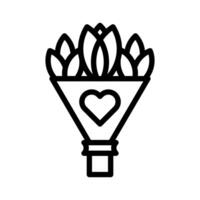 Bouquet Symbol Umriss Stil Valentinstag Illustration Vektorelement und Symbol perfekt. vektor