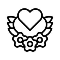 hjärta ikon översikt stil valentine illustration vektor element och symbol perfekt.