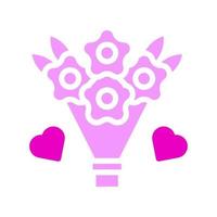 bukett ikon fast rosa stil valentine illustration vektor element och symbol perfekt.
