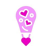 Luftballon-Symbol solide rosa Stil Valentinstag Illustration Vektorelement und Symbol perfekt. vektor