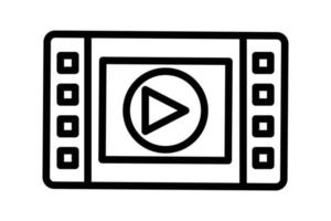video clips ikon illustration. ikon relaterad till musik spelare. linje ikon stil. enkel vektor design redigerbar
