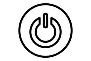 Power-Symbol-Illustration. Symbol für Musikplayer. Liniensymbolstil. einfaches Vektordesign editierbar vektor