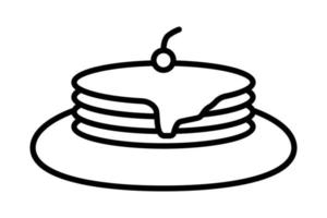 Pfannkuchen-Symbol-Illustration. Symbol für Frühstück. Liniensymbolstil. einfaches Vektordesign editierbar vektor