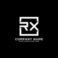 rx anfängliche Logo-Inspirationen, quadratische Logo-Vorlage, sauberer und cleverer Logo-Vektor vektor