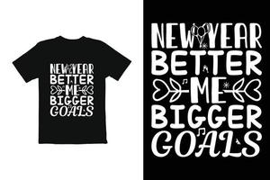 T-Shirt-Design für das neue Jahr. T-Shirt-Grafiken des neuen Jahres. neues jahr t-shirt druckfertige datei vektor