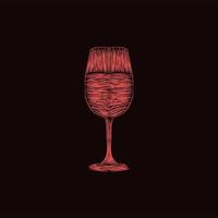 Glas Wein Illustration Artwork Style Design vektor