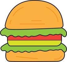 Humburger-Vektor-Illustration-Cartoon-Stil vektor