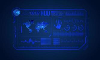 blå modern hud teknologi skärm bakgrund med värld Karta vektor