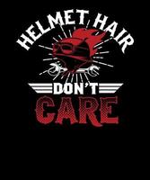 Herren Biker Helm Haare egal Premium T-Shirt Design für Motorradliebhaber vektor
