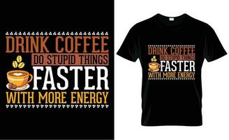 Kaffee-T-Shirt-Design vektor
