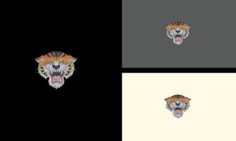 Kopf Tiger wütend Vektor Illustration Maskottchen Design