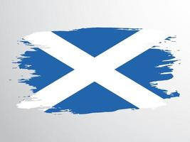 Vektorflagge von Schottland mit einem Pinsel gezeichnet vektor