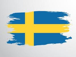 Vektorflagge von Schweden mit einem Pinsel gezeichnet vektor