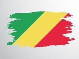 Vektorflagge des Kongo mit einem Pinsel gemalt vektor