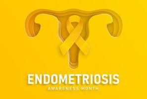 endometrios medvetenhet månad av Mars symbol begrepp design vektor