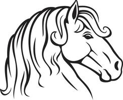 häst huvud vektor svart och vit