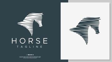 årgång häst huvud logotyp design mall. häst huvud logotyp vektor. vektor