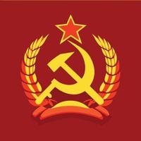 illustration i kommunist stil i röd och gul färger vektor