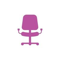 eps10 rosa Vektorsessel abstraktes Symbol oder Logo isoliert auf weißem Hintergrund. Schreibtisch- oder Bürostuhlsymbol in einem einfachen, flachen, trendigen, modernen Stil für Ihr Website-Design und mobile App vektor