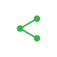 eps10 grüner Vektor Share Button abstraktes Symbol oder Logo isoliert auf weißem Hintergrund. Teilen Sie das Symbol in einem einfachen, flachen, trendigen, modernen Stil für Ihr Website-Design und Ihre mobile App
