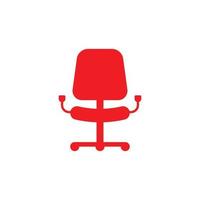 eps10 roter Vektorsessel abstraktes Symbol oder Logo isoliert auf weißem Hintergrund. Schreibtisch- oder Bürostuhlsymbol in einem einfachen, flachen, trendigen, modernen Stil für Ihr Website-Design und mobile App vektor