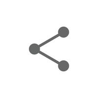 eps10 grauer Vektor Share Button abstraktes Symbol oder Logo isoliert auf weißem Hintergrund. Teilen Sie das Symbol in einem einfachen, flachen, trendigen, modernen Stil für Ihr Website-Design und Ihre mobile App
