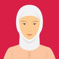 avatar porträtt av skön ung muslim kvinna. platt vektor illustration