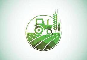 Traktor- oder Farm-Logo-Design im Low-Poly-Stil, geeignet für jedes Unternehmen im Zusammenhang mit der Landwirtschaft. vektor