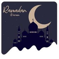 Ramadan Kareem-Grußkarten. muslimischer hintergrund. Moschee und Mond vektor