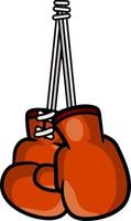 Boxhandschuh. Faustkampf. Extremsportarten. Symbol des Streiks und ein Knockout. Sportausrüstung. Cartoon-Illustration vektor