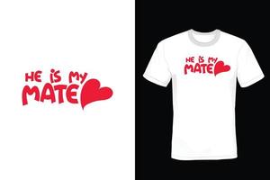 Valentinstag-T-Shirt-Design, Vintage, Typografie vektor