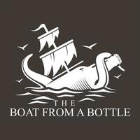 båt från en flaska design logotyp vektor