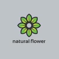 modernes natürliches Blumen-Logo-Design vektor