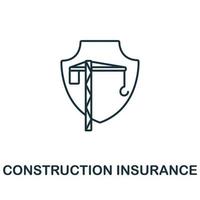 Bauversicherungssymbol aus der Versicherungssammlung. Einfaches Bauversicherungssymbol für Vorlagen, Webdesign und Infografiken vektor