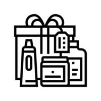 Geschenk- und Gesichtspflege-Kit-Pakete Symbol Leitung Vektor-Illustration vektor