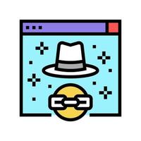 White Hat Link Farbsymbol Vektor Illustration