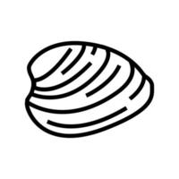 hav quahog mussla linje ikon vektor illustration