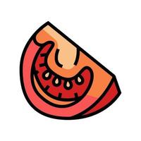 geschnittene Tomate Farbe Symbol Vektor Illustration