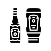Ketchup-Sauce-Flasche Glyphen-Symbol-Vektor-Illustration vektor