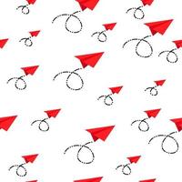 nahtloses Muster des roten Papierflugzeugs vektor