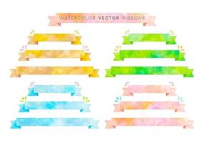 vektor färgrik vattenfärg band uppsättning