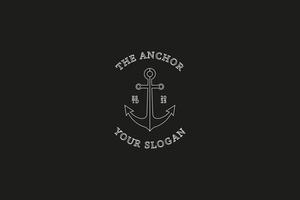 Marine-Retro-Embleme-Logo mit Anker, Anker-Logo - Vektor