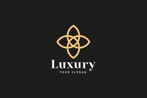 Lotusblume Logo abstrakte Beauty Spa Salon Kosmetik Marke linearen Stil. geschlungene Blätter Logo-Design-Vektor-Luxus-Mode-Vorlage. vektor