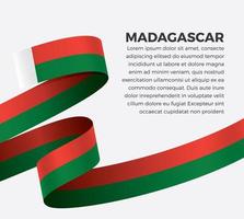 madagaskar abstrakt våg flagga band vektor