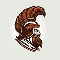 spartansk soldat huvud logotyp ikon vektor symbol illustration