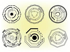 uppsättning av tech redskap hjul mekanisk industri teknologi ikon linje abstrakt bakgrund mönster bakgrund mall vektor illustration