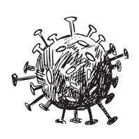 coronavirus, covid19, hand dragen vektor illustration